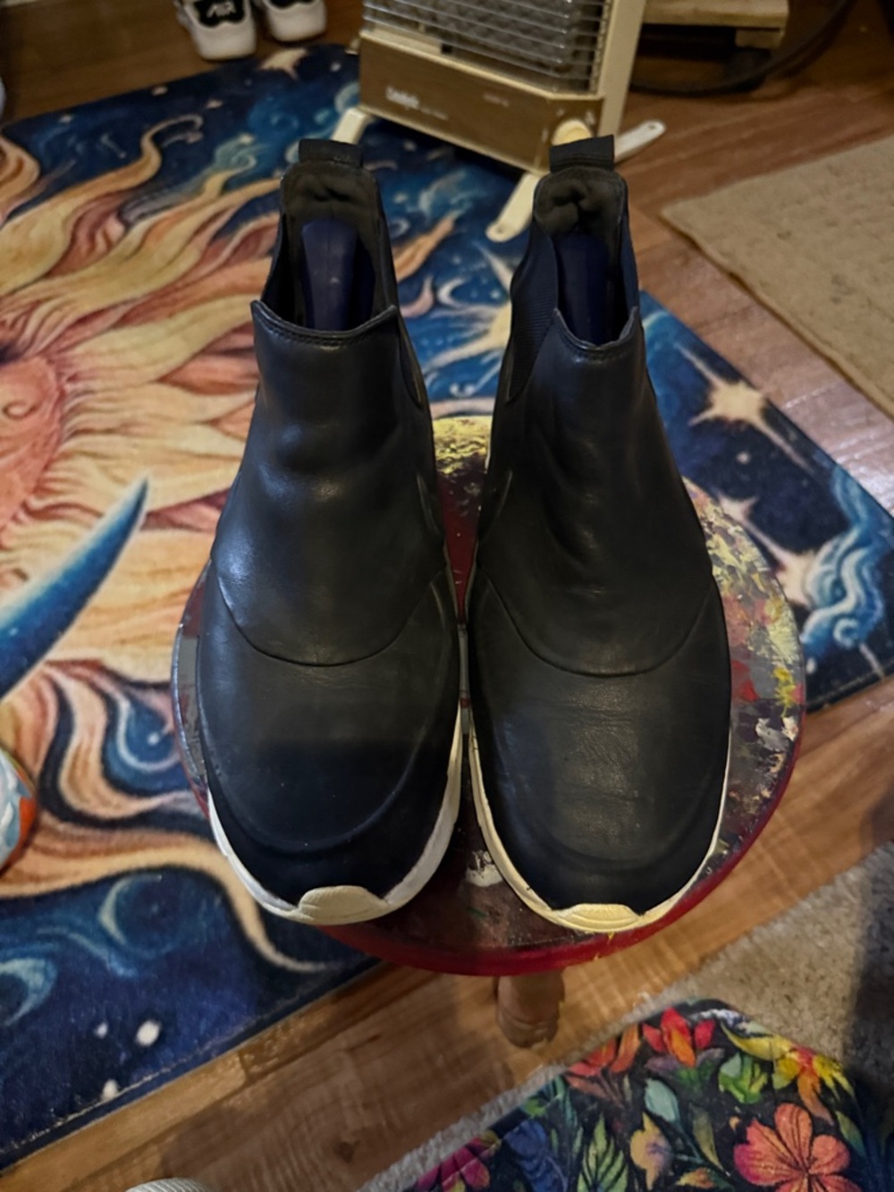 Nike Men's Black Slip-On Chelsea-Style Sneakers with White Sole